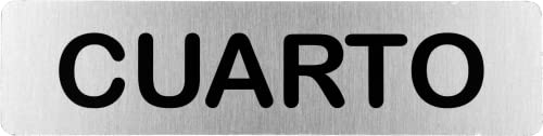 Becral® - Señal de acero inoxidable CUARTO | Placa puerta | Señal informativa | Cartel Puerta 200X50mm (ref.RD707100)