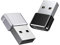 iJiZuo Adattatore da USB C femmina a USB A maschio 2 Pezzi, Connettore Cavo Caricatore per iWatch 7, MacBook Pro, Samsung Galaxy S20 S21 S22 Plus Ultra-Nero/D'argento