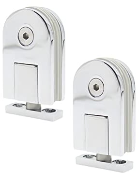 Aiyomi Glass Door Hinges 360 Degrees Glass Door Pivot Hinge Glass Clamps Showcase Shower Room Accessories Bathroom Clip Bearing 35Kg Suitable for 5-12mm Tempered Glass