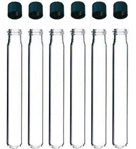 BAtlam Reagenzglas 10pcs- 19ml Reagenzglas aus Glas 16x150mm Serologisches Reagenzglas mit Schraubverschluss mit Silikonkautschukeinlagen Autoklavierbar (Size : 19ml) (19ml)