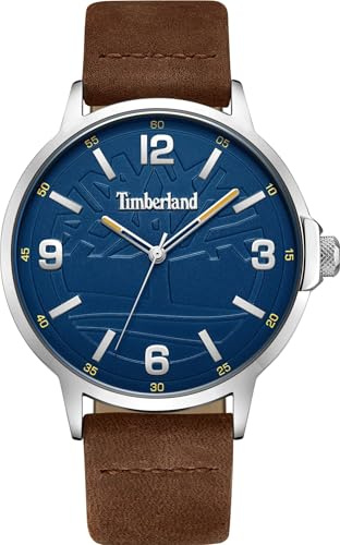 Timberland Glencove Herren Armbanduhr mit einem Band aus Leder, Farbe: Braun, Durchmesser der Uhr: 42mm, TDWGA0011501