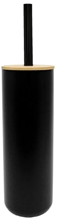 douceur d'intérieur, Brosse WC (Diamètre 9.1 x 37.2 cm) Smart Noir, Polystyrène et Bambou