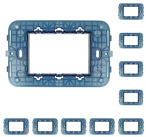 Supporto Compatibile Con Vimar Arke, Supporto Per Scatola 502 503 504 507 (10, 3 Moduli/Posti)