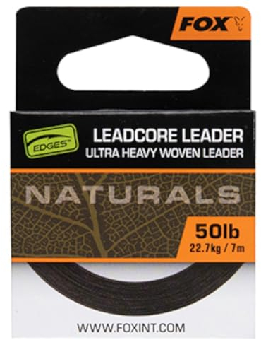 Fox Naturals Leadcore 50lb 22.7kg - 7m Vorfachschnur, Vorfachmaterial zum Karpfenangeln