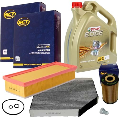Inspektionssatz Filterset 5W30 Öl 2.0 Tdi Diesel | Sb 2193 SH4049P+SAK199+1113800100+Castroll LL Kompatibel mit A4 Allroad B8 (8KH),A4 B8 (8K2),A4 B8 Avant (8K5),A5 (8T3),A5 Ca