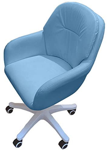 Ergonomischer Heimbürostuhl, Drehstuhl aus PU-Leder mit hoher Rückenlehne, Rollen und Untergestell, Schreibtischstuhl für Schlafzimmer/Waschtisch