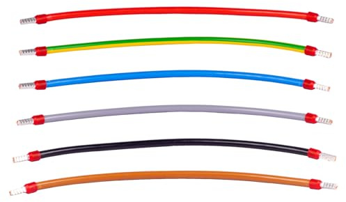 ALPTEG Verdrahtungsbrücken H07V-K flexibel 125mm 265mm 365mm 500mm 1000mm Schwarz, Blau, Grün, Gelb, Grau, Braun, Rot 6mm² 10mm² 16mm² (10mm² 365mm Schwarz isoliert)