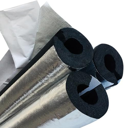 Isolante De Tuyau Anti-Gel Et Calorifuge, 22-120mm ID Tube En Mousse Pour Tuyaux Extérieurs, Conduites D'eau Chaude Et Froide, Longueur : 0.9 M Manchon Isolation En Papier D'aluminium Semi-fendue ( Ta