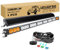 RIGIDON 1x 44 Zoll 117cm 240W Led Lichtleiste mit 12V Kabelbaum Kit, Wasserdicht Weiß Gelb Offroad Beleuchtung für Auto ATV LKW KFZ 4x4, Nebelscheinwerfer, Zusatzscheinwerfer, 2 Jahre Garantie