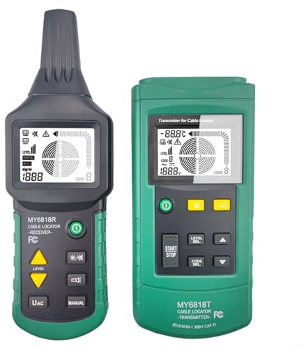 MY6818 Erdkabel-Suchgerät, 12 Bis 400 V AC/DC Erdungsrohr-Drahtdetektor, Wire Finder Wire-Tracker Tragbarer, Professioneller Wire Kabelortung Netzwerkkabel Telefonkabel Finder