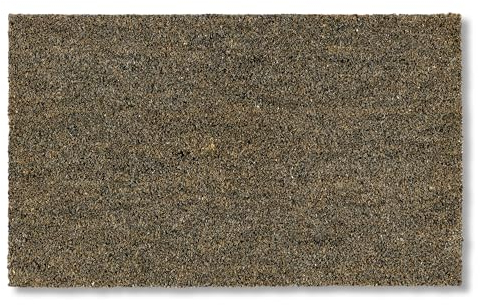 Moderne Fußmatte Haustür - Kokosmatte 45x75cm grau - rutschfeste Schmutzfangmatte robust - Fussmatte innen - Türmatte überdachter Außenbereich