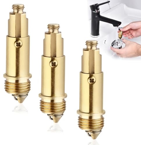 Pop-up Boulon en Laiton, 3Pcs Bondes à Ressort en Laiton, Bonde de Lavabo en Laiton avec Mécanisme à Ressort et Boulon, Bassin Pop-Up Boulon à Ressort, Remplacement pour évier de Baignoire