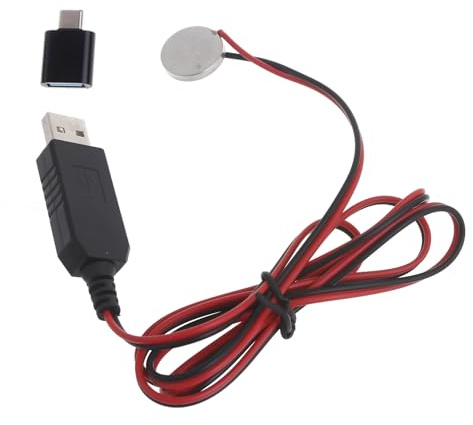 AGONEIR USB 5V2A Eingangs Ladekabel Für CR2032 3V Ausgangsbatterien Betriebenes Gerät Universelles Tragbares Ladegerät Mit Adapter Typ C Auf 3V Ersatz