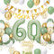 HLEIUKT Grüne Luftballons 60. Geburtstag Deko Set - Salbei Grün Zahl 60 Konfetti Ballon für Frau Mann Babydusche Party