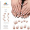 EBANKU Semi Cured Gel Nail Strips - 24PCS Gel Nail Stickers & 28PCS Long Lasting Pedicure Wraps - Easy Apply & Remove for Salon-Quality Results - French Nude White