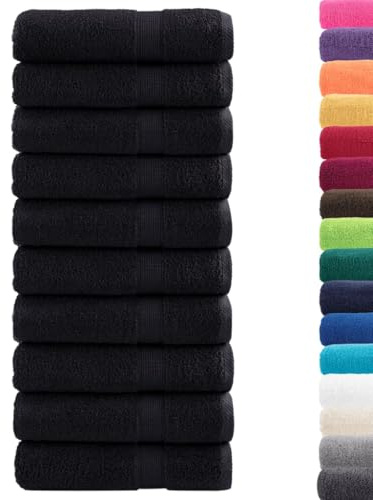 vidaXL Premium-Duschtücher SOLUND 10 STK. Schwarz 70x140 cm 600 g/m²
