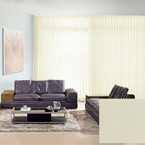 ZHUOZ1T Lamellenvorhang,nach Maß Vertikaljalousie,98mm Lamellen Rollo,Vertikalanlage Schiebevorhang,Flächenvorhang,inklusive Montagematerial,Breite×Höhe (150cm x 150cm,Beige)