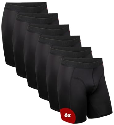 DANISH ENDURANCE 6er Pack Sport Boxershorts Herren, Schwarz, 3XL
