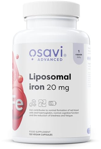 Osavi Liposomal Iron 20 mg – 120 Vegan Capsules | Liposomal Iron (Liposovit®–Fe) for Enhanced Absorption | Supports Red Blood Cell Formation, Energy Metabolism, and Immune Function