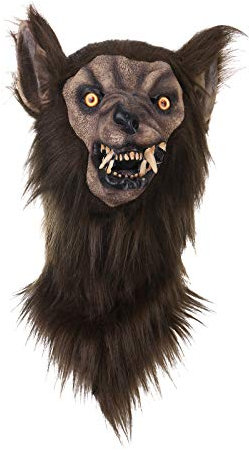 AKTOUR Copricapo per festa di Halloween, 9, lupo mannaro, maschera per festa di Halloween 9 (N2-nero, taglia unica)