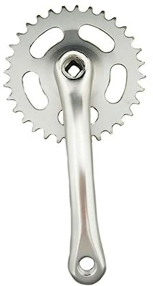 KOMBIUDA Fahrrad Kurbelgarnitur Aluminiumlegierung 38 Zähne 170mm Zahnplatte Silber Langlebig Installieren für Mountainbike Singlespeed Gravelbike