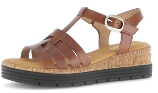 Gabor Damen Riemchensandalen, Frauen Sandalen,Strandschuhe,Sandaletten,Sommersandalen,bequem,flach,Sommerschuhe,Camel (Gold),38.5 EU / 5.5 UK