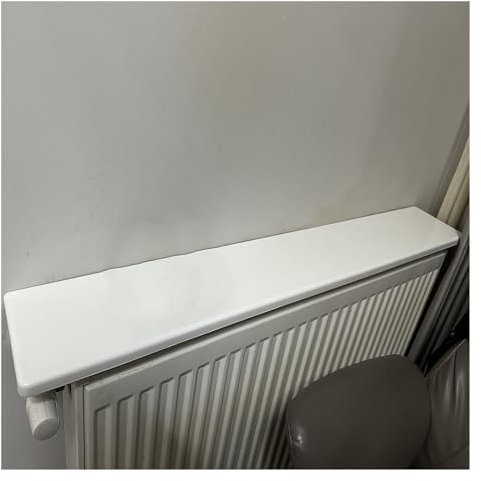 White Wooden Radiator Cover Shelf 120cm Long Rectangular Top for Home/Living Room/Kitchen Plant Support Easy Fit and Stylish Design