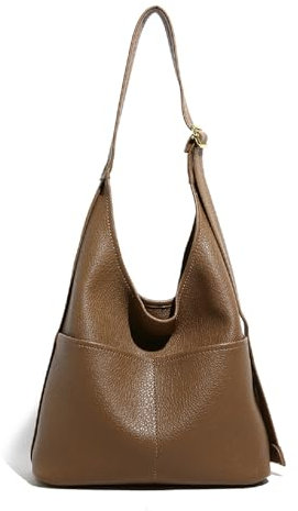 Noirvere Tasche,Everyday Bags for Women mit Zipper Clutches,Designer Taschen Damen Handtasche Vintage Umhängetasche Verstellbarem Schultergurt PU Leder Hobo Tote Sling Bag für Uni,City (Coffee)