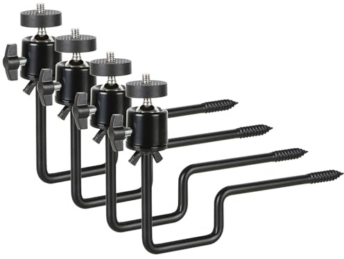 Acuxiaza Trail Camera Tree Mount 4 Pack 360°Adjustable Trail Camera Holder | Waterproof, Easy Installation, 1/4-20 Screw Mounting Bracket, for Security Camera, Action Camera, Speaker, Fish Light