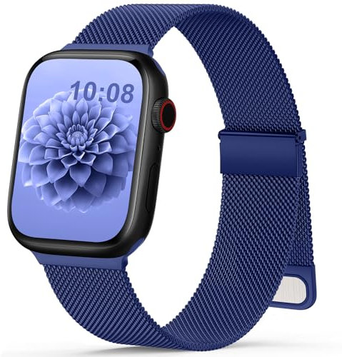 Ersatzarmband Kompatibel mit Apple Watch Armband 40mm 41mm 42mm 44mm 38mm 45mm 46mm 49 Damen Herren Einstellbar Magnetisch Metall Edelstahl Armbänder für iWatch SE Ultra Series 11 10 9 8 7 6 5 4 3 2 1
