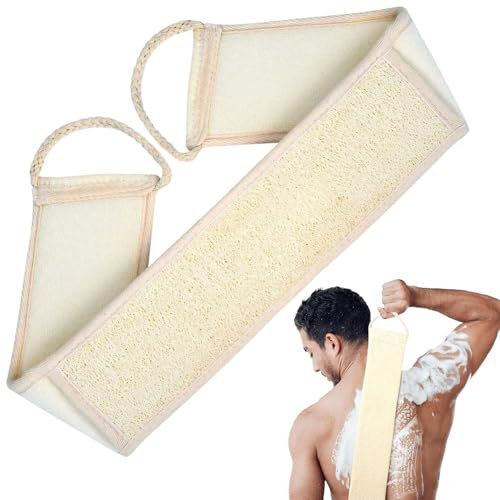 Luffa Schwamm Rückenschrubber,Back Scrubber,Rückenschrubber Für Dusche,Peeling Handtuch Rücken,Natural Loofah 70cm Mit Rucken Gurt Duschen Baden Mit Den Luffa-Pads,Rundum-Reinigung Körper Pflege