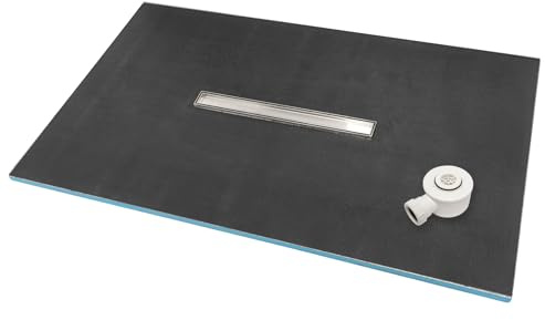 Sirra Linear Rectangular Wetroom Shower Trays with Centre Drain (Solid Grate, 1500 x 900 x 30mm)