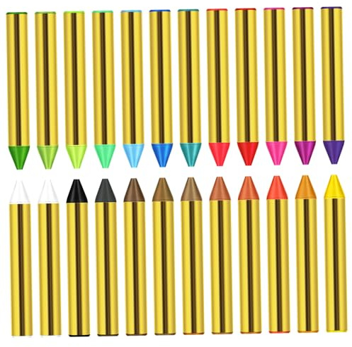 Uonlytech 1 Schachtel Farben Gesichtsbemalung Stifte Umweltfreundliche Ölbasierte Gesichtsfarbe Wachsmalkreiden Glatte Textur Leuchtende Farben Face Painting Schablonen für Halloween Cosplay