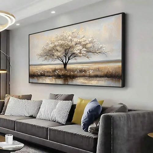 TONGYINLI Ölgemälde „Baum des Lebens“ auf Leinwand, abstrakte Kunstbilder, moderne Feuchtgebiet-Poster für Wohnzimmer, Wanddekoration für Zuhause (70 x 140 cm/rahmenlos)