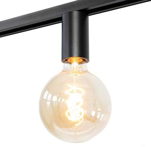 Qub Viror Base - 1‑Phasen LED‑Schienenadapter - E27 Fassung - Schwarz - Kompakt & Modern - Für individuelle Leuchtmittel - Minimalistisches Design - Deckenstrahler Innenbereich