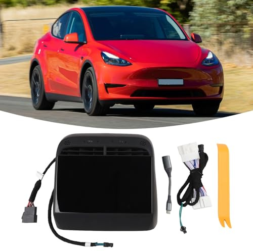 Rear Entertainment Display für Tesla Model 3/Y 2019-2024, 10,1 Zoll kapazitiver Bildschirm mit Klimaregelung, Umgebungslicht, Heizung & USB-Anschlüssen, für Klimaanlage und drahtlose Telefonverbindung
