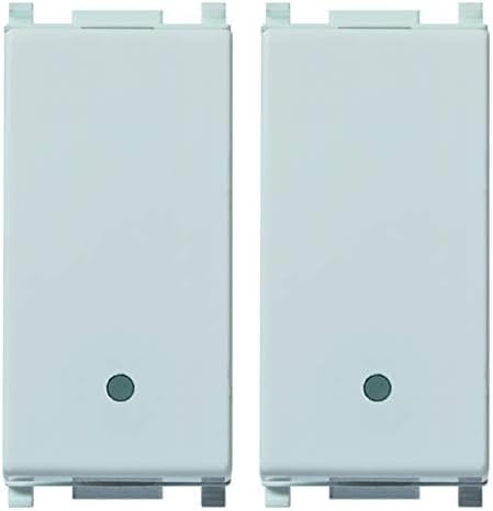 Vimar 0R14001.SL Plana Silver Interruttore a muro illuminabile 1P 16AX Silver (Confezione da 2)