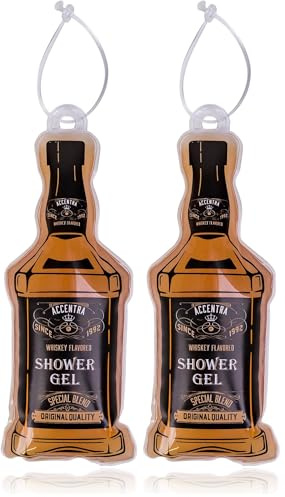 Accentra Maxi-Duschgel WHISKEY FLAVOR in Whiskeyflaschen-Optik inkl. Aufhänger, 200ml Duschgel mit Whiskey Flavor Duft - fantastische Geschenkidee für Vatertag, Geburtstag oder Ostern (Packung mit 2)