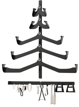 Lat Pull Down Bar Rack,5-Piece Wall-Mounted Space-Saving Holder - Lat Pulldown Attachment Gym Organizer - for Home Garage Dumbbells Cable Attachment Organization
