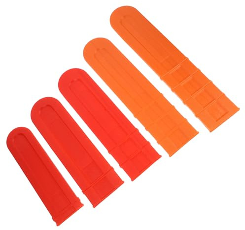 Kettensägen Schwertschutz 5 Stück aus Kunststoff, Rot und Orange