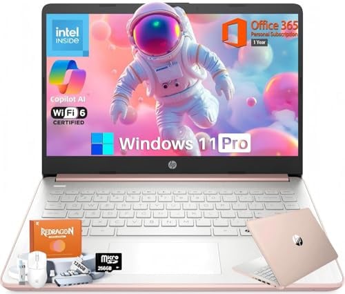 HP 2026 14 Computer portatile per studenti, Copilot AI, Intel N150, 16 GB di RAM, 512 GB di memoria (128 GB UFS+256 GB MSD+128 GB UFD), 1 anno Office 365, WiFi 6, ultraleggero, portatile, Windows 11