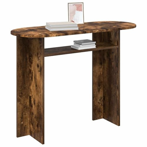 vidaXL Konsolentisch mit Speicher Geräucherte Eiche 100 x 39,5 x 75 cm, Akzenttisch, moderner Wohnzimmertisch, schmale Ablage, praktisches Deko-Element, vielseitiges Stauraummöbel