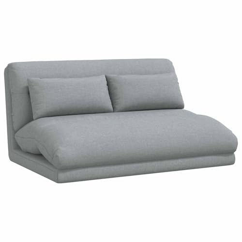 vidaXL Verstellbarer Fußsessel Hellgrau Stoff, Verstellbarer Relaxstuhl, moderner Sitz, perfekt fürs Wohnzimmer, platzsparendes Design