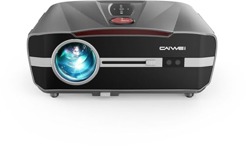 CAIWEI A9T Smart 4K Beamer Tageslicht 2300 ANSI, HDR10+, 2 HDMI, ARC/MEMC | LED Heimkino Projektor mit WiFi 6, Bluetooth, NFC, Android Apps, Autofokus/Trapezkorrektur 2 USB, WLAN, Kino Gaming Film