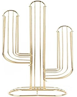 pt, PT3259GD Porte-capsules de café Dosettes Nespresso Cactus Or doré Métal Capacité 50 capsules H40 x 20 x 9 cm