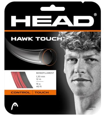 HEAD Unisex-Adult Hawk Touch Tennis-Saite, Rot, 1.30 mm / 16 g