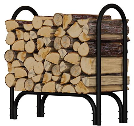 Fire Beauty Kaminholzregal, Holzhalter, Lagerregal, Brennholzstapler für Kamin drinnen und draußen (mittel)