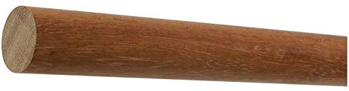 Montagefertiger Kambala Iroko Holz Treppe Wand Handlauf/Geländer/Rundholz/Stange/Griff lackiert Ø 42 mm mit bearbeiteten Enden ohne Handlaufhalter 3300 mm / 330 cm / 3,3 m gekappt (sägerau)