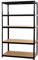 Mendler Schwerlastregal HWC-E33, Kellerregal Steckregal Lagerregal, 875kg Stahl 5 Böden - schwarz 200x120x60cm
