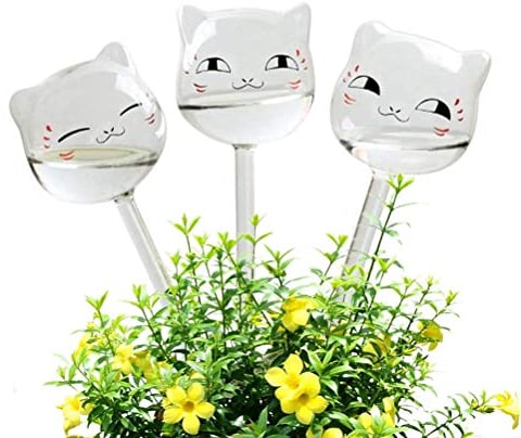 BSTQC Bewässerungskugel, 3 Stück, Katzenform, Selbstbewässerung, Automatisches Geräte für Indoor- und Outdoor-Pflanzen